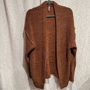 Free People High Hopes Cardigan Mariposa Brown Relaxed Fit Size Small